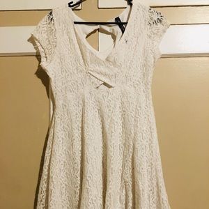 White floral lace dress